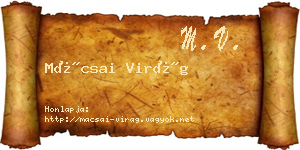 Mácsai Virág névjegykártya