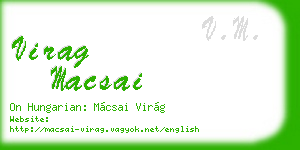 virag macsai business card