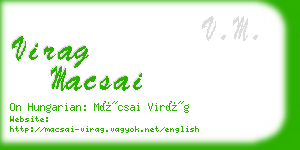 virag macsai business card